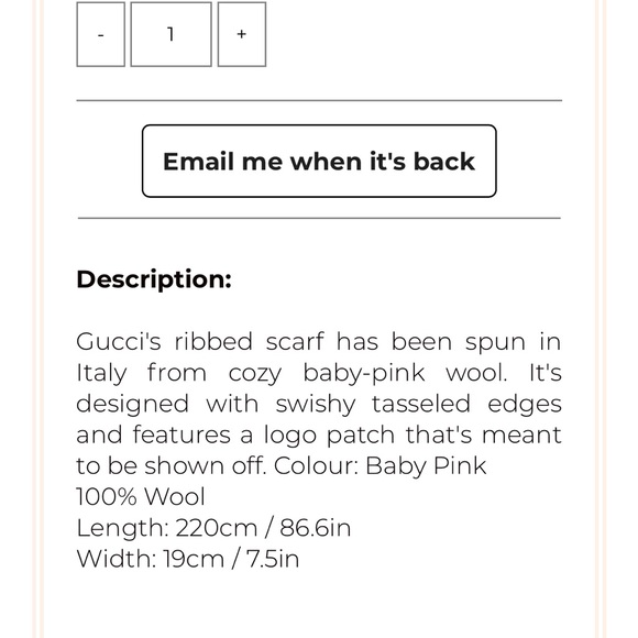 GUCCI Ribbed fringed wool scarf NWT - Picture 8 of 9